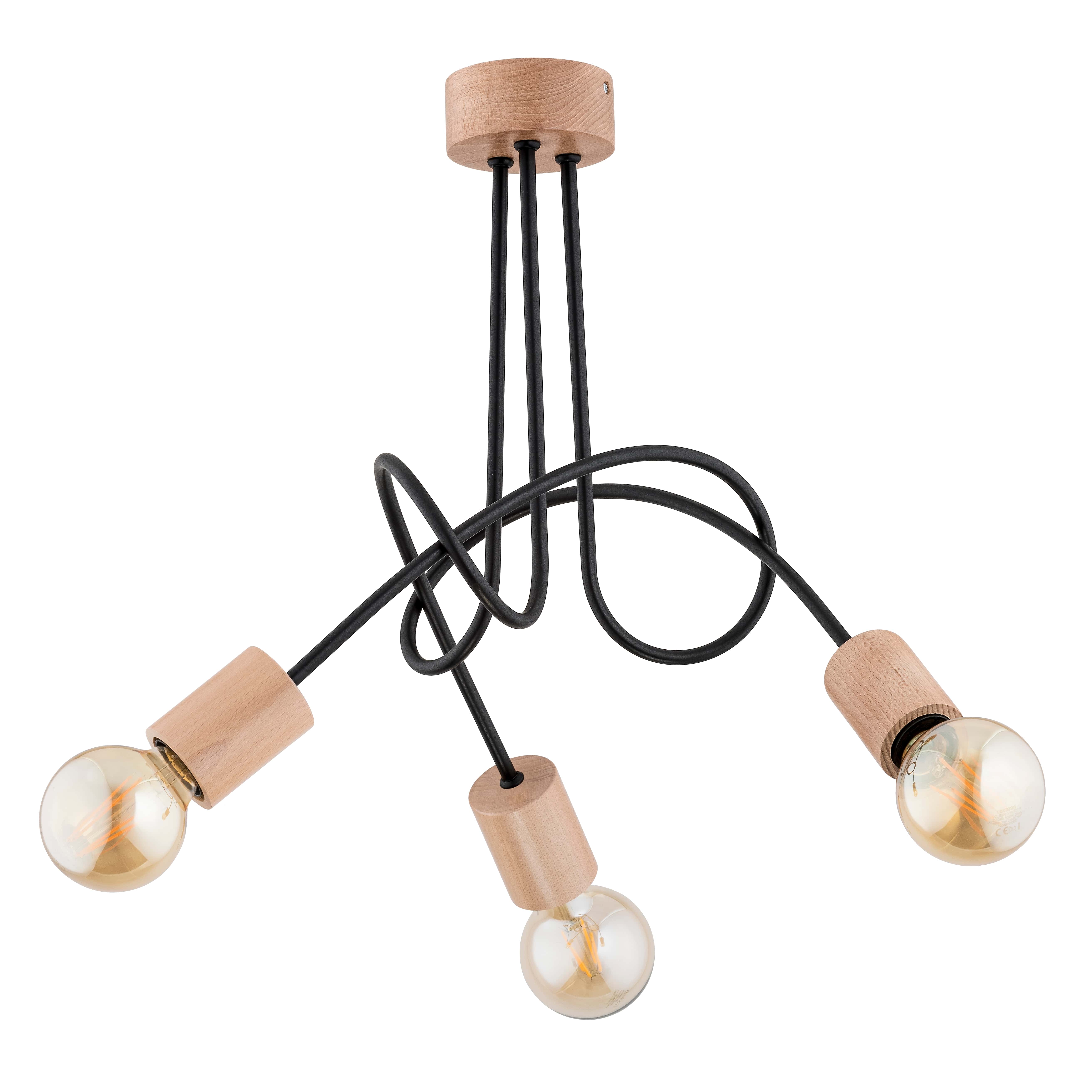 Plafoniera ALFA Tango 27433, E27, 3 x 60W, negru-maro