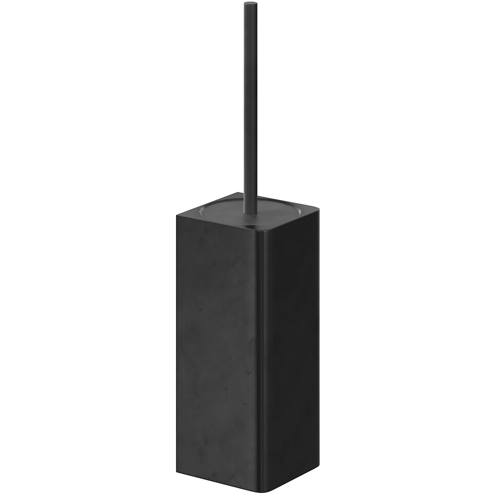 Perie WC cu suport Elland GOODHOME, 10 x 44.7 cm, polipropilena si otel, negru