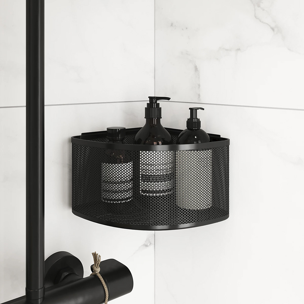 Cosulet de colt GOODHOME Elland 101124596, 18x18x18 cm, negru