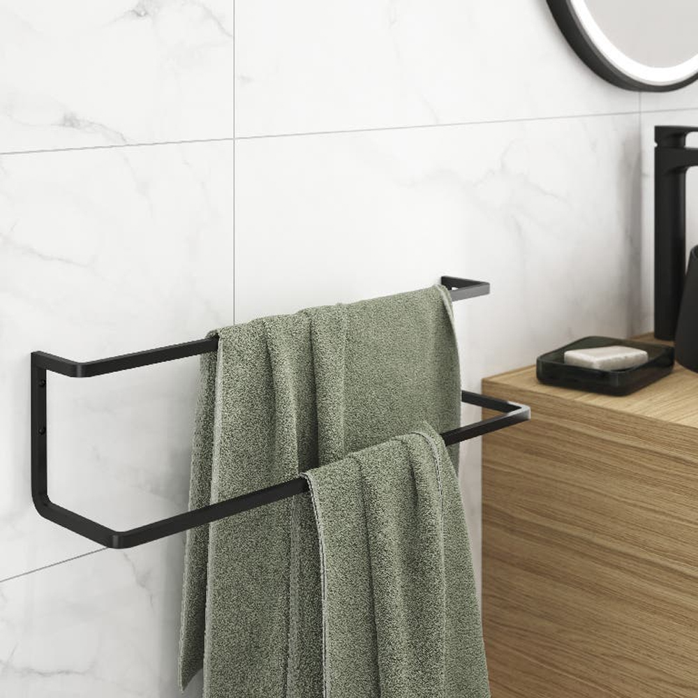 Suport prosop tip bara GOODHOME Elland, 60 cm, negru