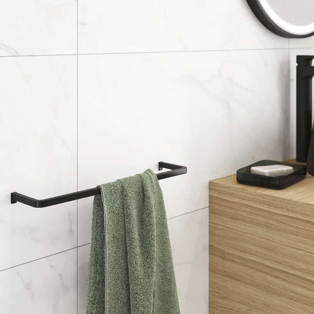 Suport prosop tip bara GOODHOME Elland, 40 cm, negru