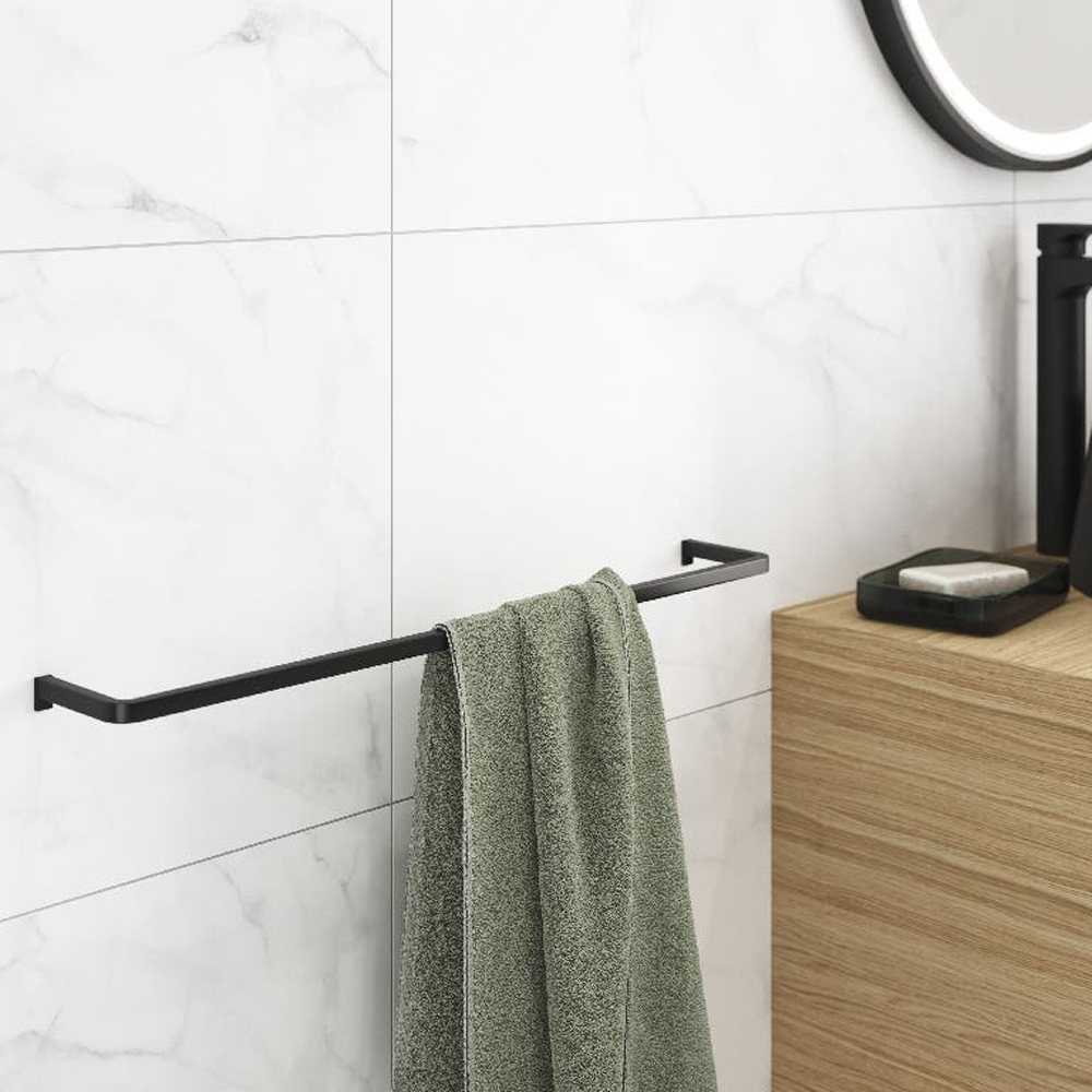 Suport prosop tip bara GOODHOME Elland, 60 cm, negru
