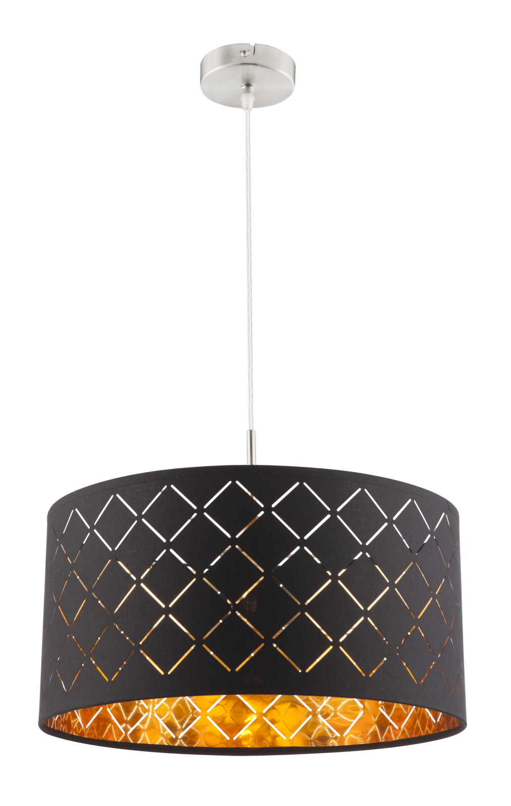 Lustra tip pendul, Negru/Auriu, 60 W, 1 x E27 Globo Clarke