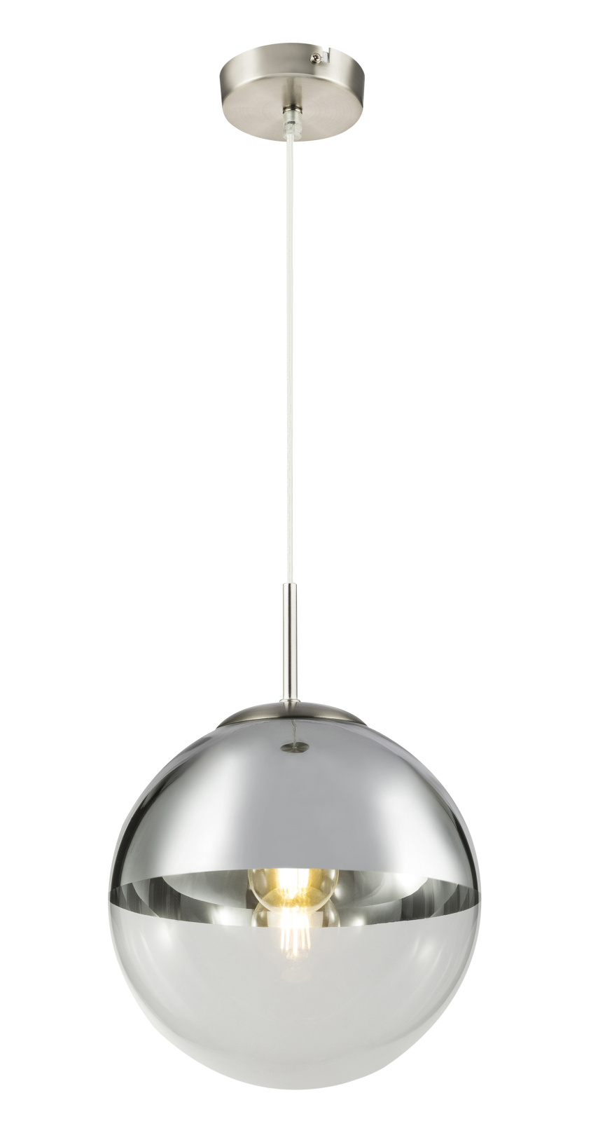Lustra tip pendul Globo Varus, 1xE27, 60W, IP20, argintiu