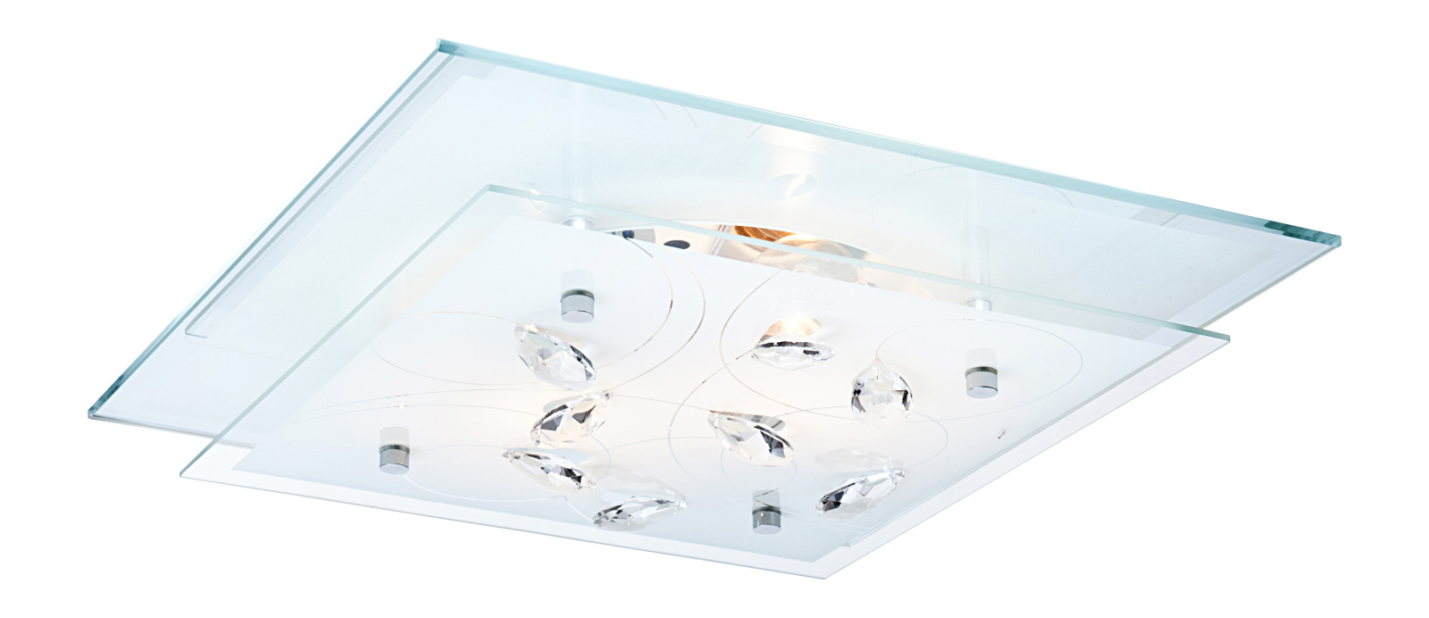 Plafoniera GLOBO LIGHTING Jasmina, 2 becuri incandescente, E27, 2 x 40W, alb