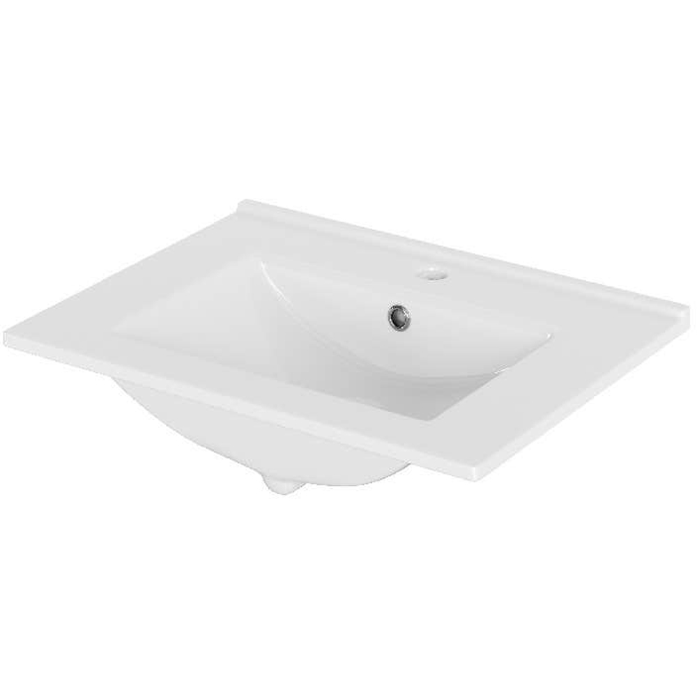 Lavoar baie Aruna, ceramica, 61 x 46.5 cm, alb lucios