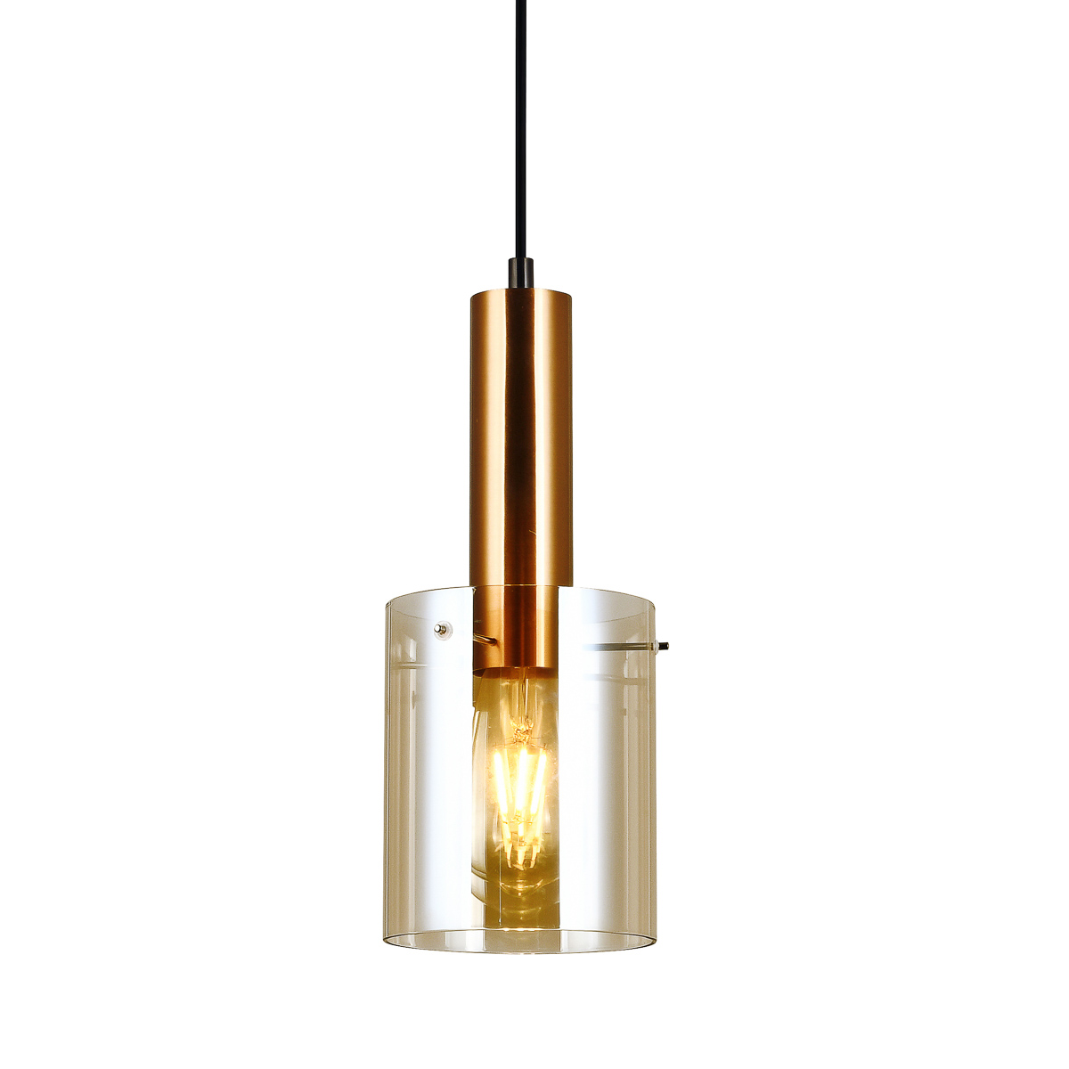 Lustra tip pendul, Negru/Alama, 40 W, 1 x E27  Italux Sardo