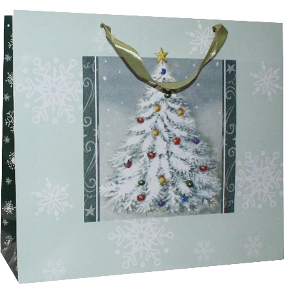 Punga cadou Brad, marime X, 40 x 35 x 14 cm, multicolor