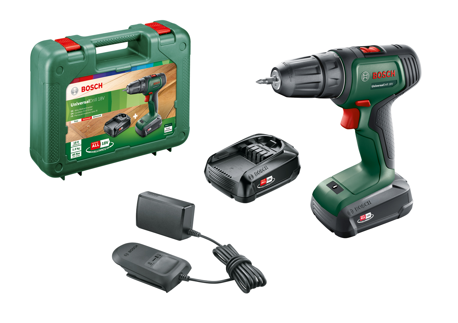 Masina de gaurit si insurubat Bosch UniversalDrill, 18V, 1.5Ah, 40Nm