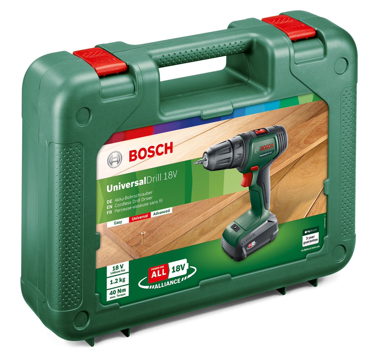 Masina de gaurit si insurubat Bosch UniversalDrill, 18V, 1.5Ah, 40Nm