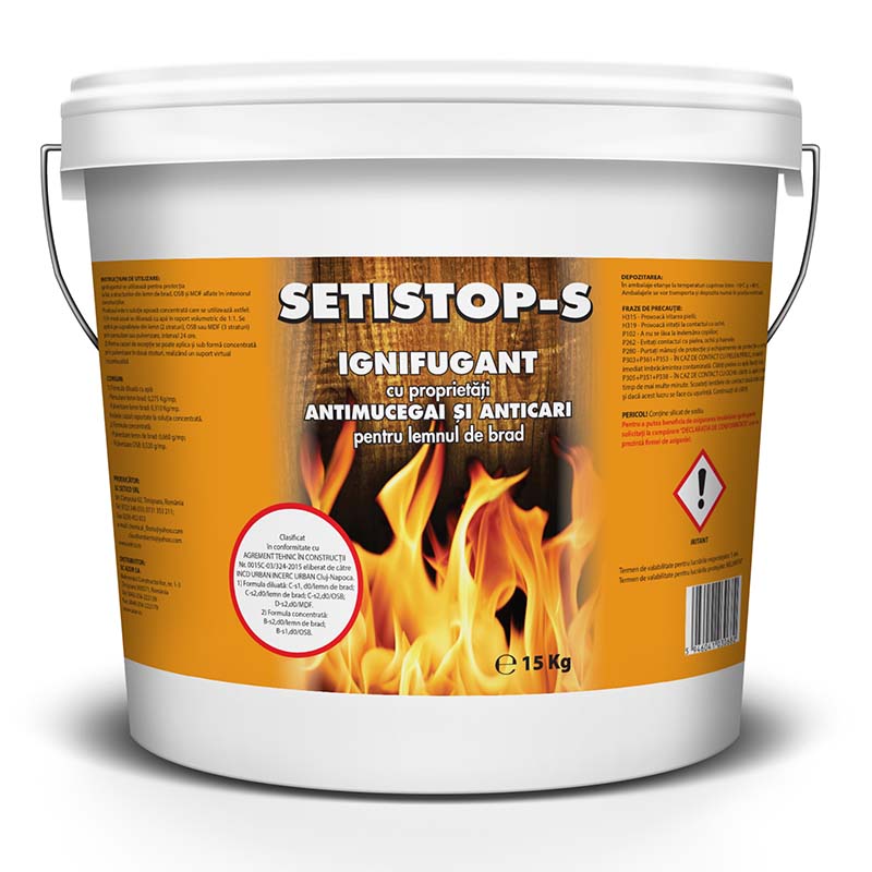 Ignifugant pentru lemn, 15 kg Setistop