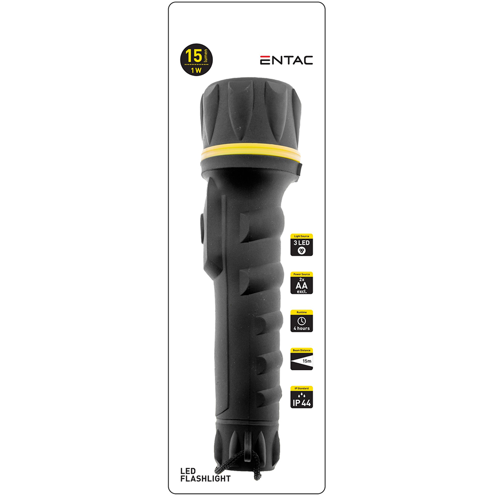 Lanterna ENTAC, 1W, IP44, 2AA, negru