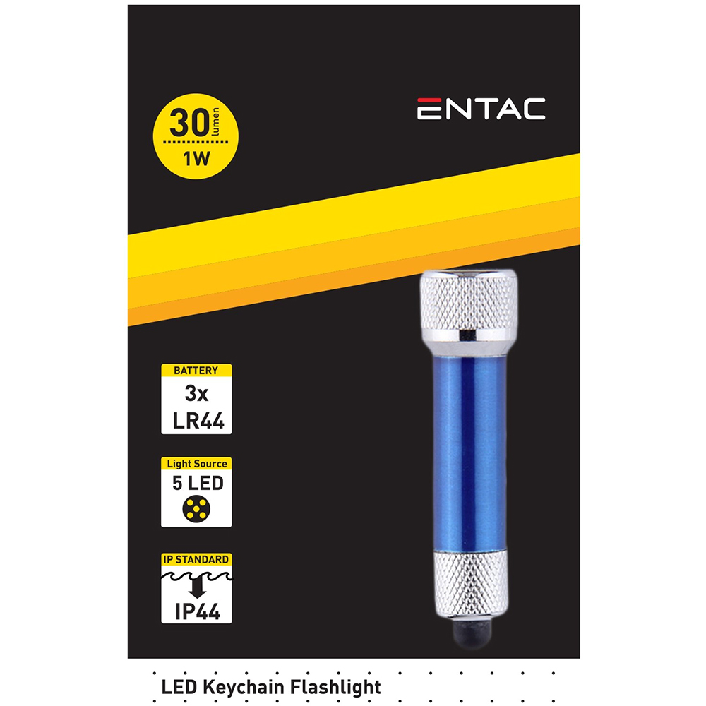 Lanterna Breloc LED ENTAC, 30 lm, 1W, IP44, albastru