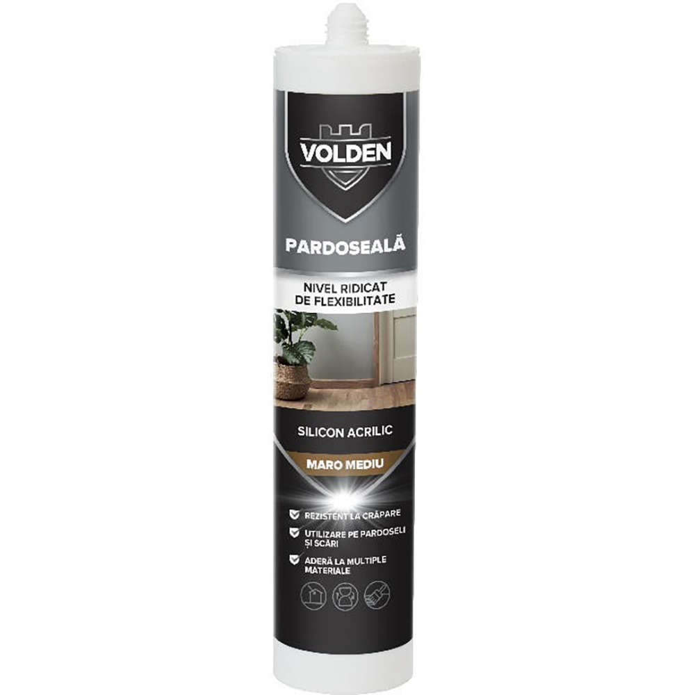 Slicon acrilic pentru pardoseala aplicare pistol VOLDEN, maro, 280 ml