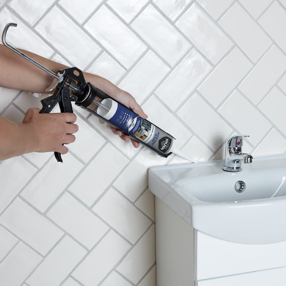 Silicon pentru spatii umele aplicae pistol VOLDEN, alb, 280 ml