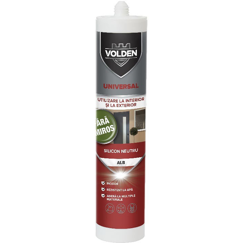Silicon pentru spatii umede aplicare pistol VOLDEN, alb, 280 ml