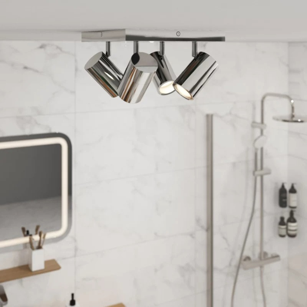 Aplica Tellot GoodHome, 4  GU10, IP44, metal, argintiu