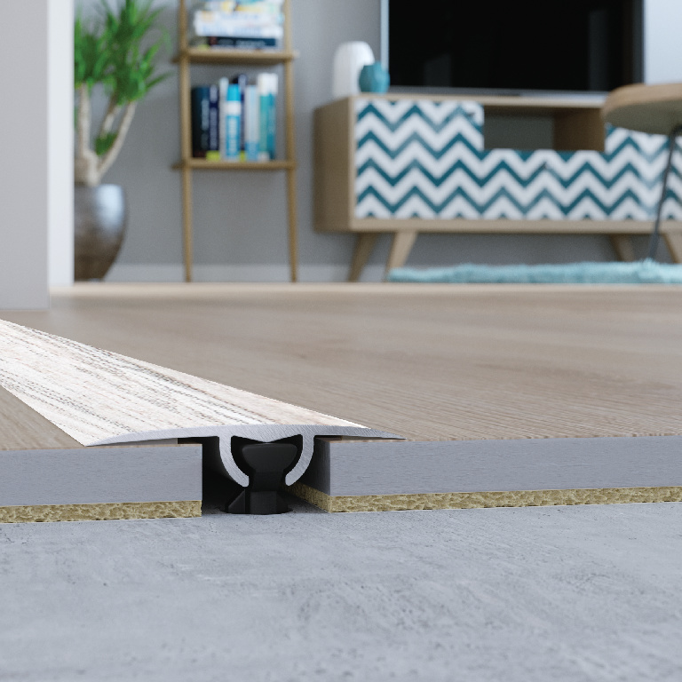 Profil de trecere GOODHOME, aluminiu, 93 x 3 cm, gri