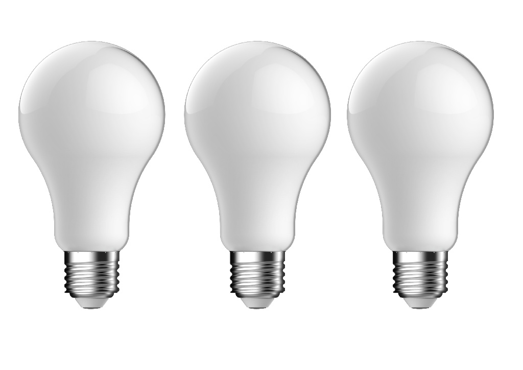 Set 3 becuri LED, E27, sticla, 2700 K, 100 W  Diall
