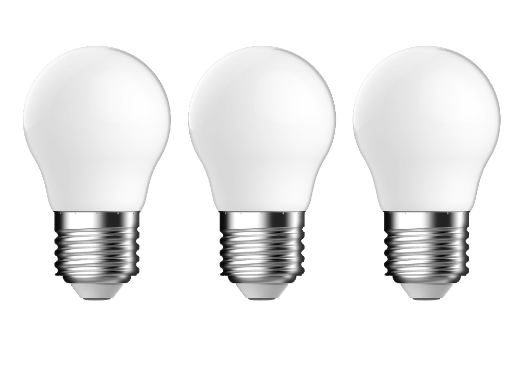 Set 3 becuri LED DIALL, E27, 3.4W, 470lm, 2700K