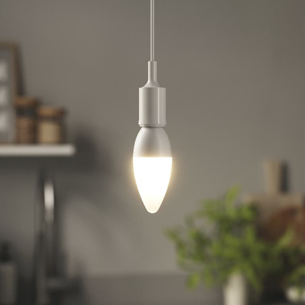Set 3 becuri LED C35 DIALL, E14, 4.2W, 470lm, 4000K