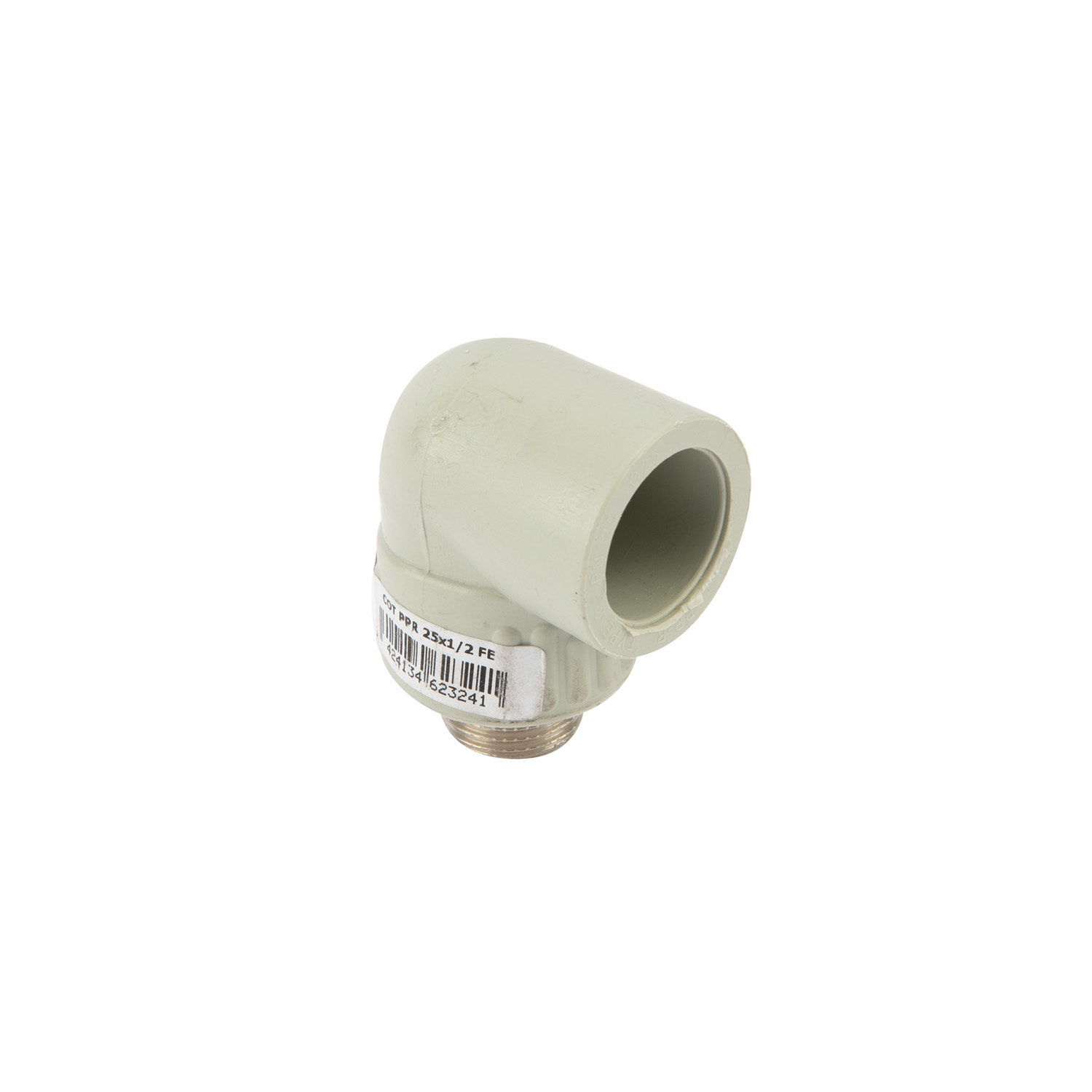 Cot PPR, gri, 25 mm, racord 1/2, filet exterior