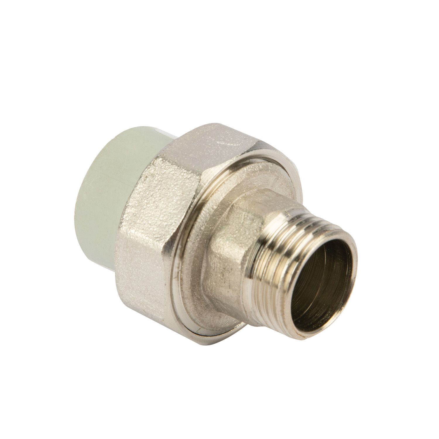 Racord olandez, PPR, gri, metalic, 20 mm, racord 1/2, filet exterior