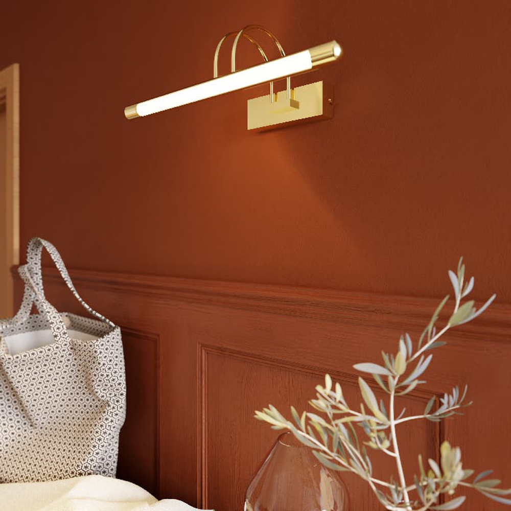 Aplica de perete Giausar GoodHome, LED integrat, 300 lm, metal, auriu