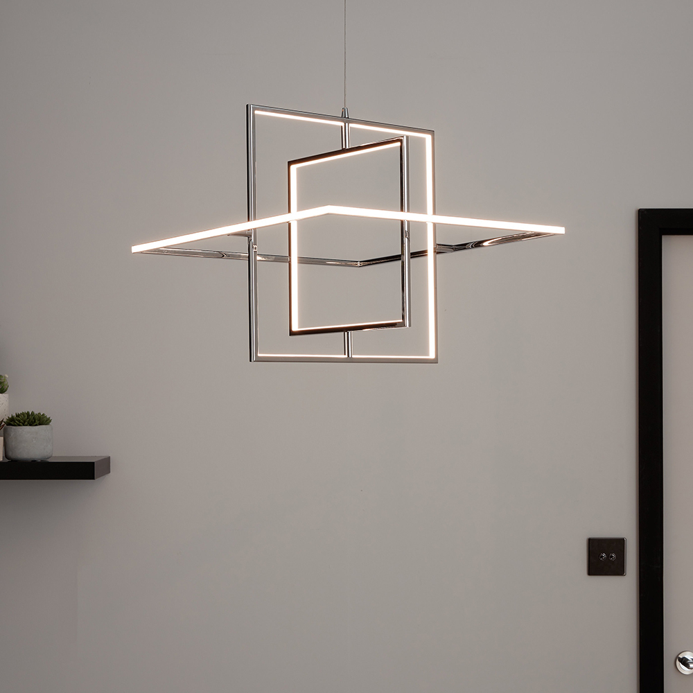 Pendul GOODHOME Kohmani, 30W, LED, argintiu