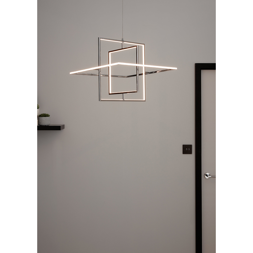 Pendul GOODHOME Kohmani, 30W, LED, argintiu