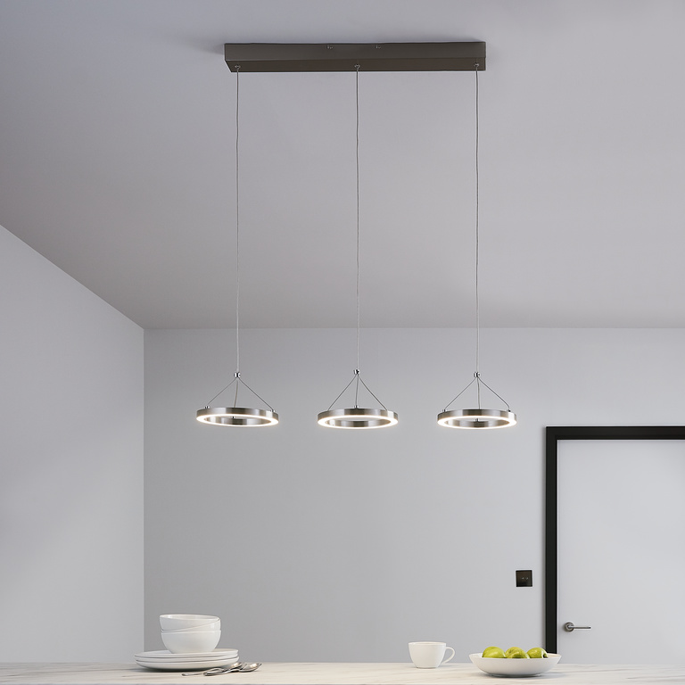 Lustra LED GoodHome Taphao, 36W, 2300lm, 3000K, argintiu
