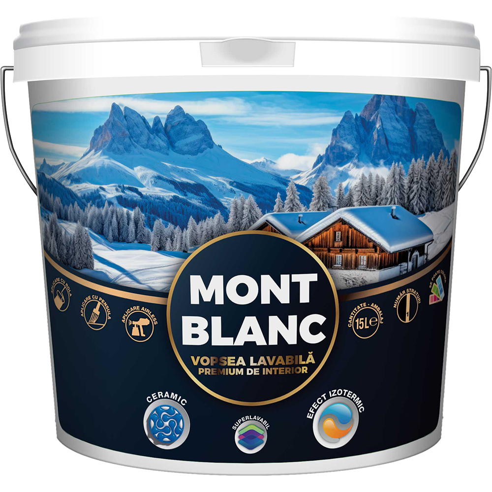 Vopsea lavabila de interior Mont Blanc, 15L