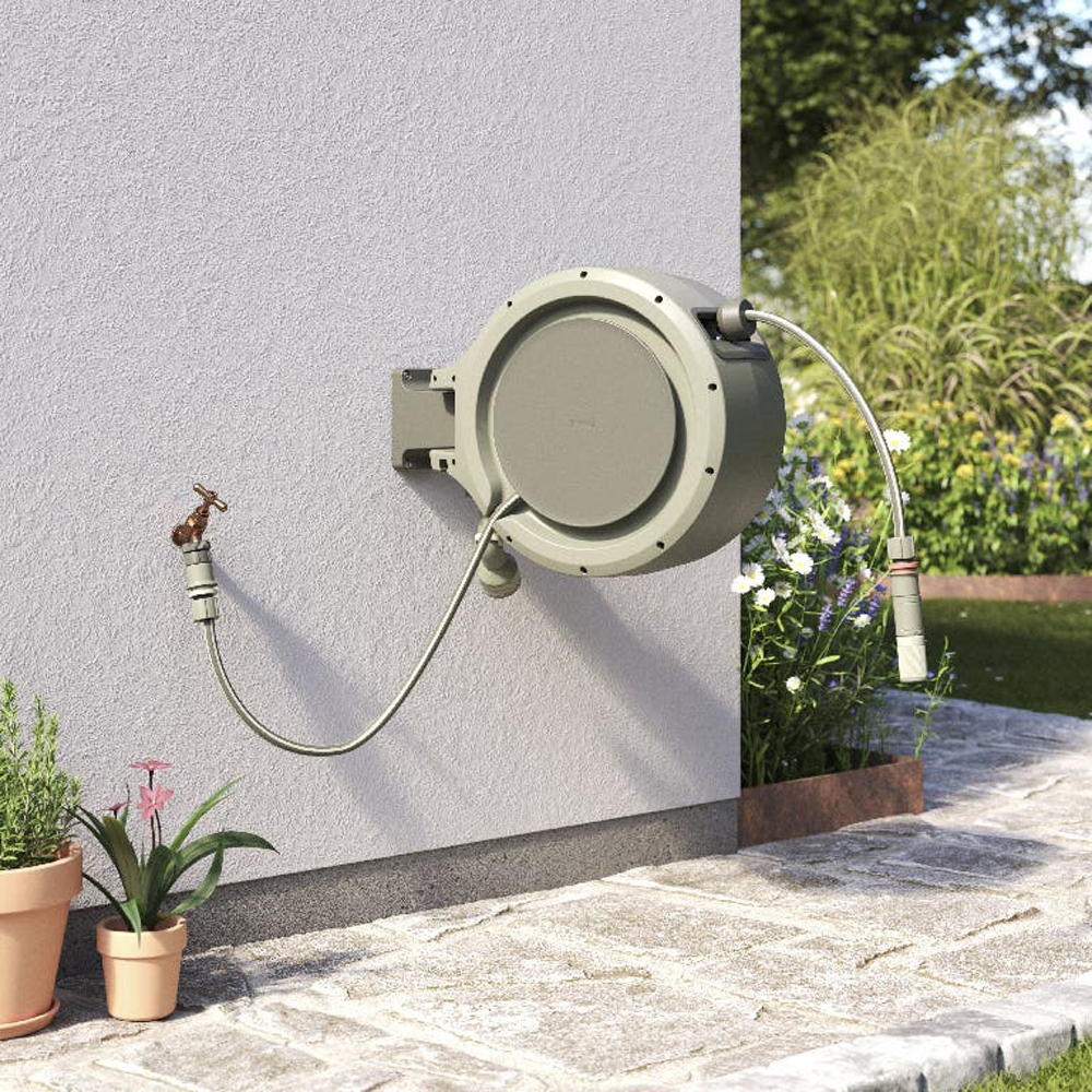 Derulator manual de perete cu furtun gradina Verve, 25m