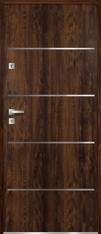 Usa exterior FORTIA Cecina, fara geam, dreapta, metal, 88 x 205 cm, nuc