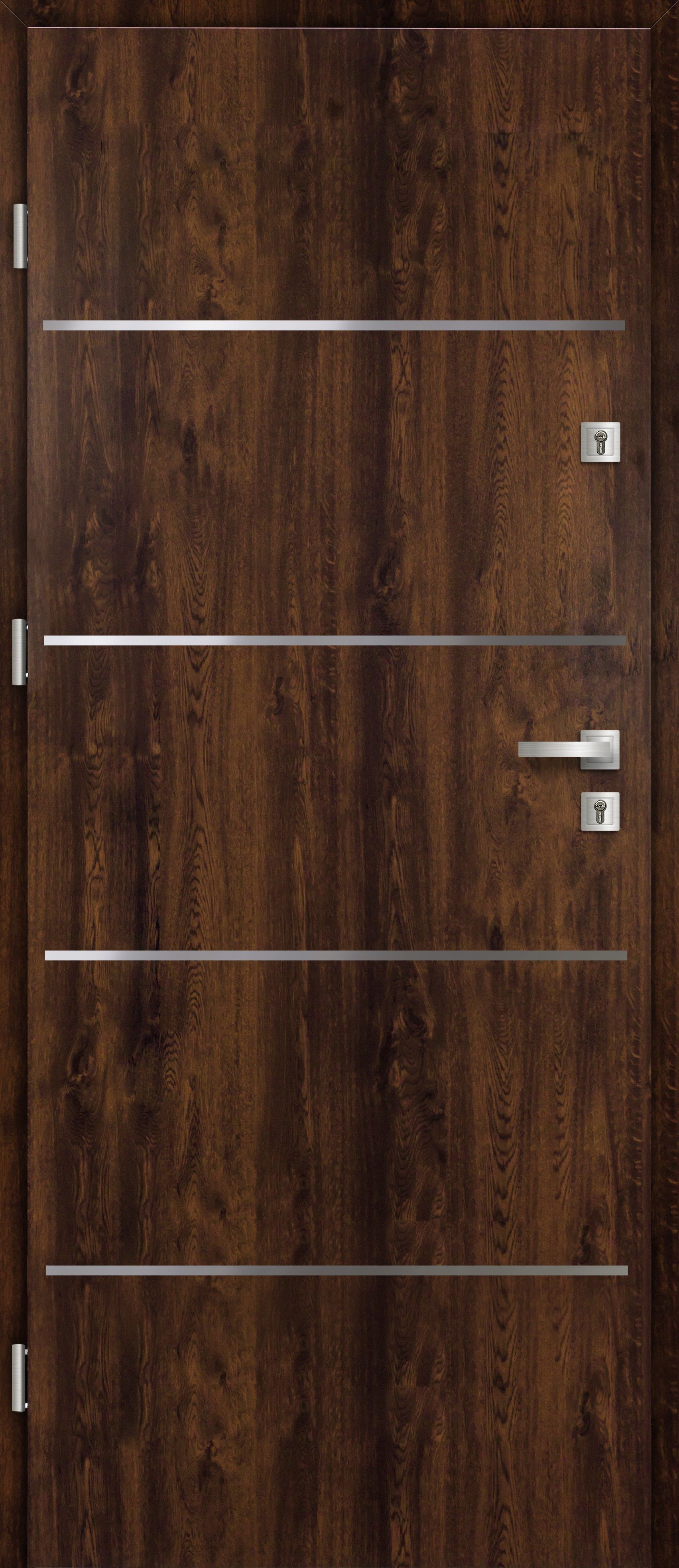 Usa exterior FORTIA Cecina, fara geam, dreapta, metal, 88 x 205 cm, nuc
