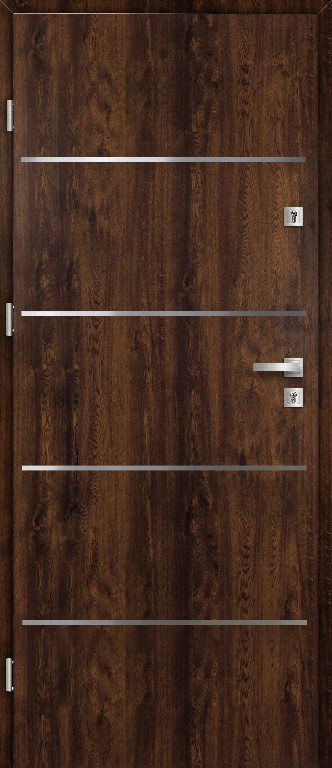 Usa exterior FORTIA Cecina, fara geam, dreapta, metal, 88 x 205 cm, nuc