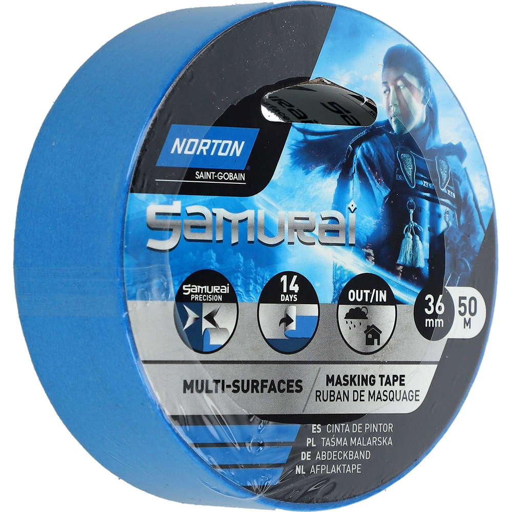 Banda adeziva multifunctionala NORTON Samurai, multisuprafete, 36mm x 50m, albastru