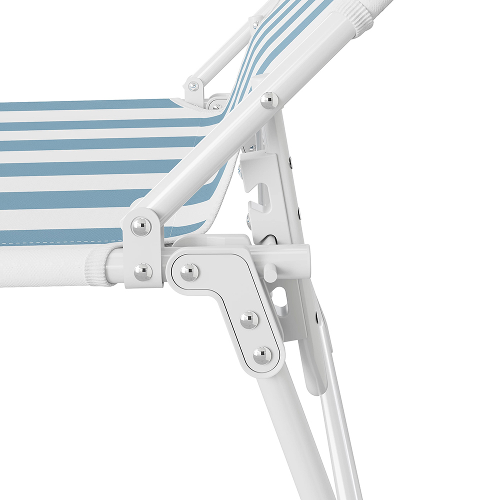 Sezlong gradina Curacao, otel, 183 x 57.5 x 79 cm, albastru