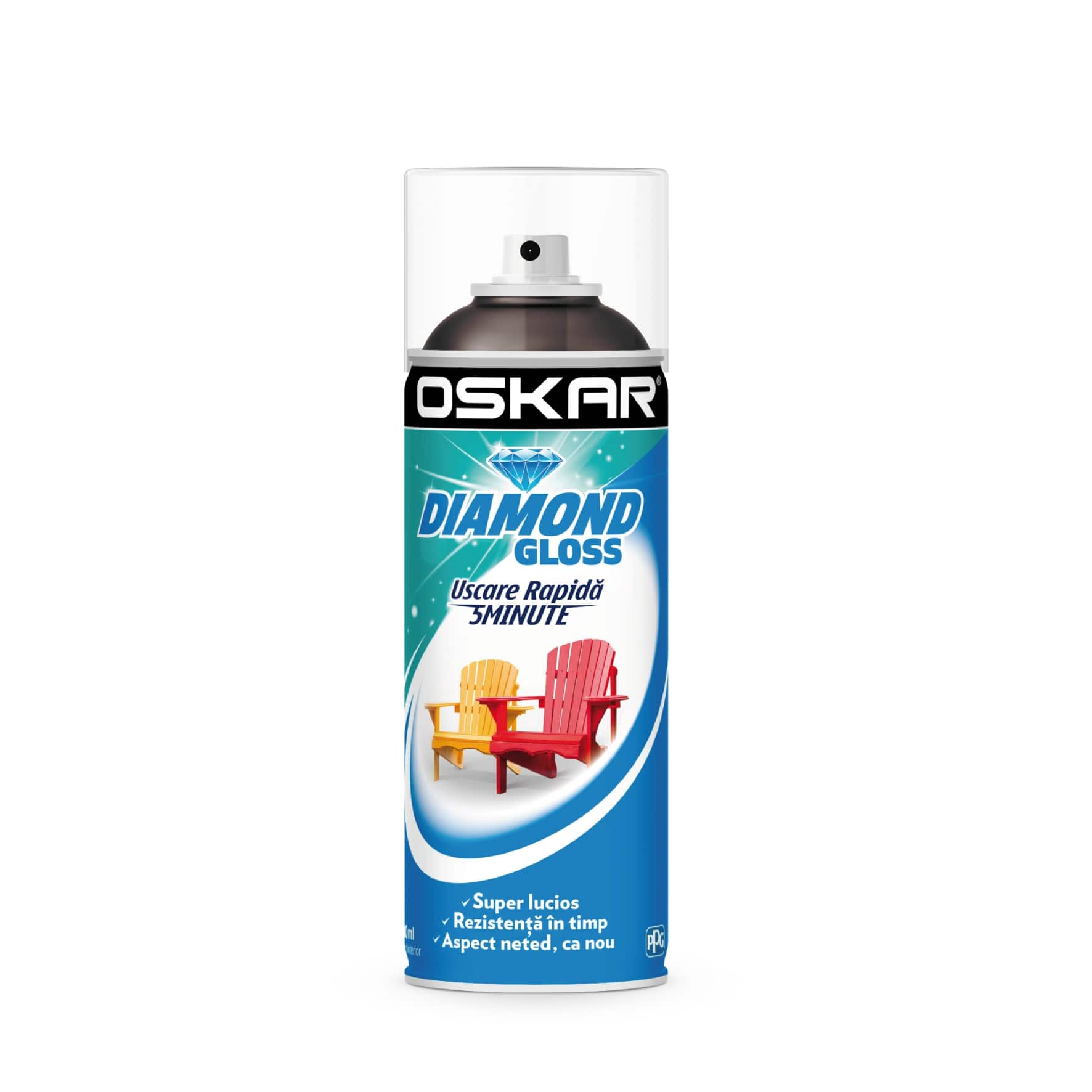 Vopsea spray, maro ciocolatiu, 400 ml, Oskar Diamond Gloss