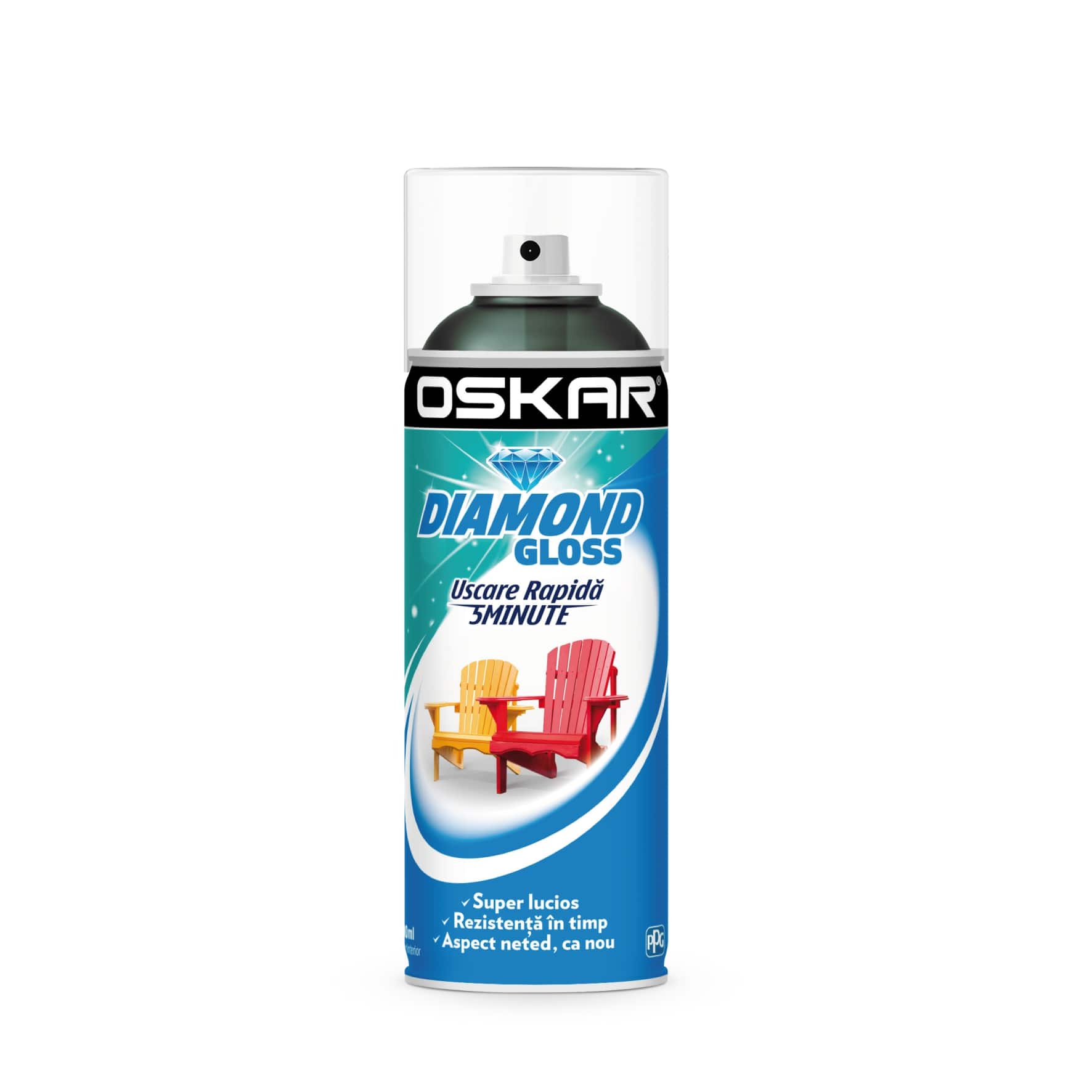 Vopsea spray, verde inchis, 400 ml, Oskar Diamond Gloss