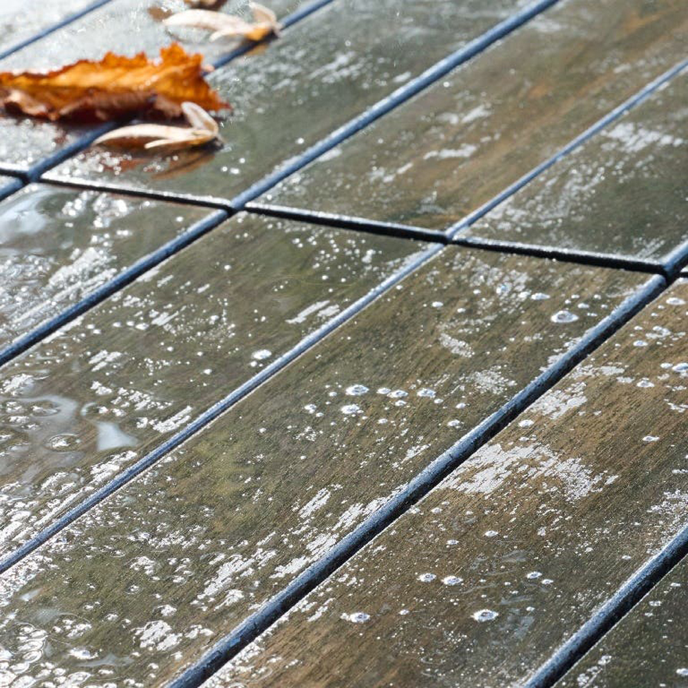 Set placi pentru pardoseala/dusumea Decking Floro Acacia KLIKSTROM, lemn, 30 x 30 x 2.4 cm, gri inchis, 4 buc