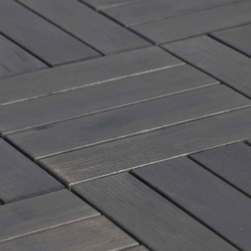 Set placi pentru pardoseala/dusumea Decking Floro Acacia KLIKSTROM, lemn, 30 x 30 x 2.4 cm, gri inchis, 4 buc