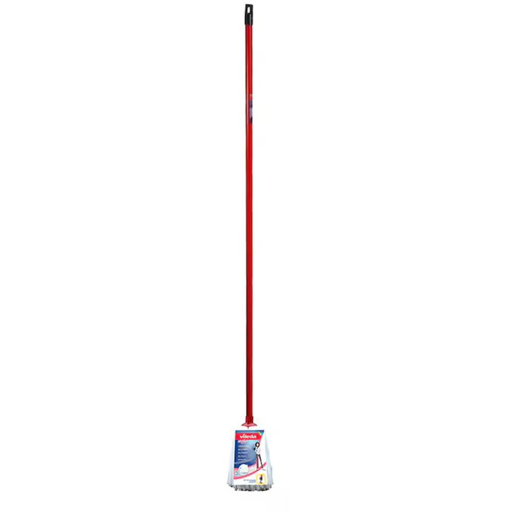 Mop cu maner VILEDA, vascoza, 130 cm, alb-rosu