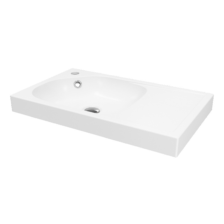 Lavoar baie GOODHOME Maza, rasina, 60.4 x 36.2 cm, alb