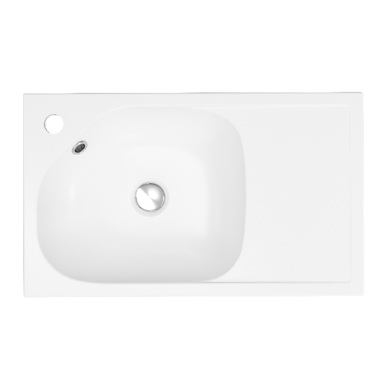Lavoar baie GOODHOME Maza, rasina, 60.4 x 36.2 cm, alb
