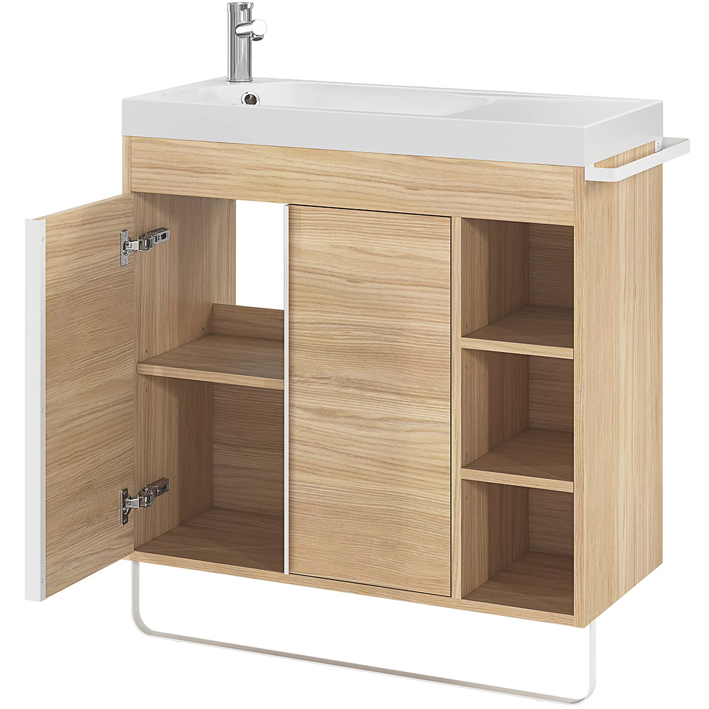 Lavoar baie GOODHOME Maza, rasina, 80.4 x 36.2 cm, alb