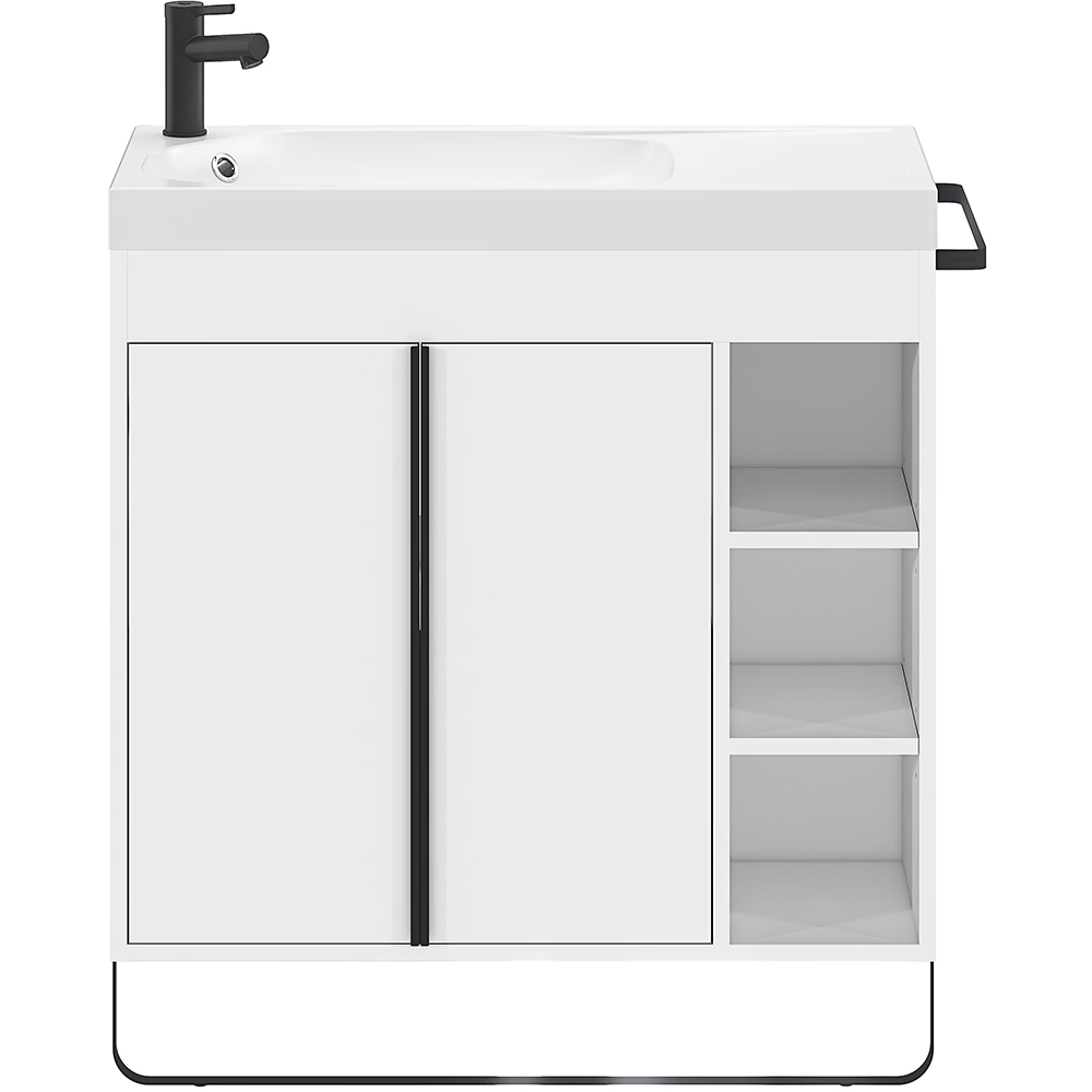 Lavoar baie GOODHOME Maza, rasina, 80.4 x 36.2 cm, alb