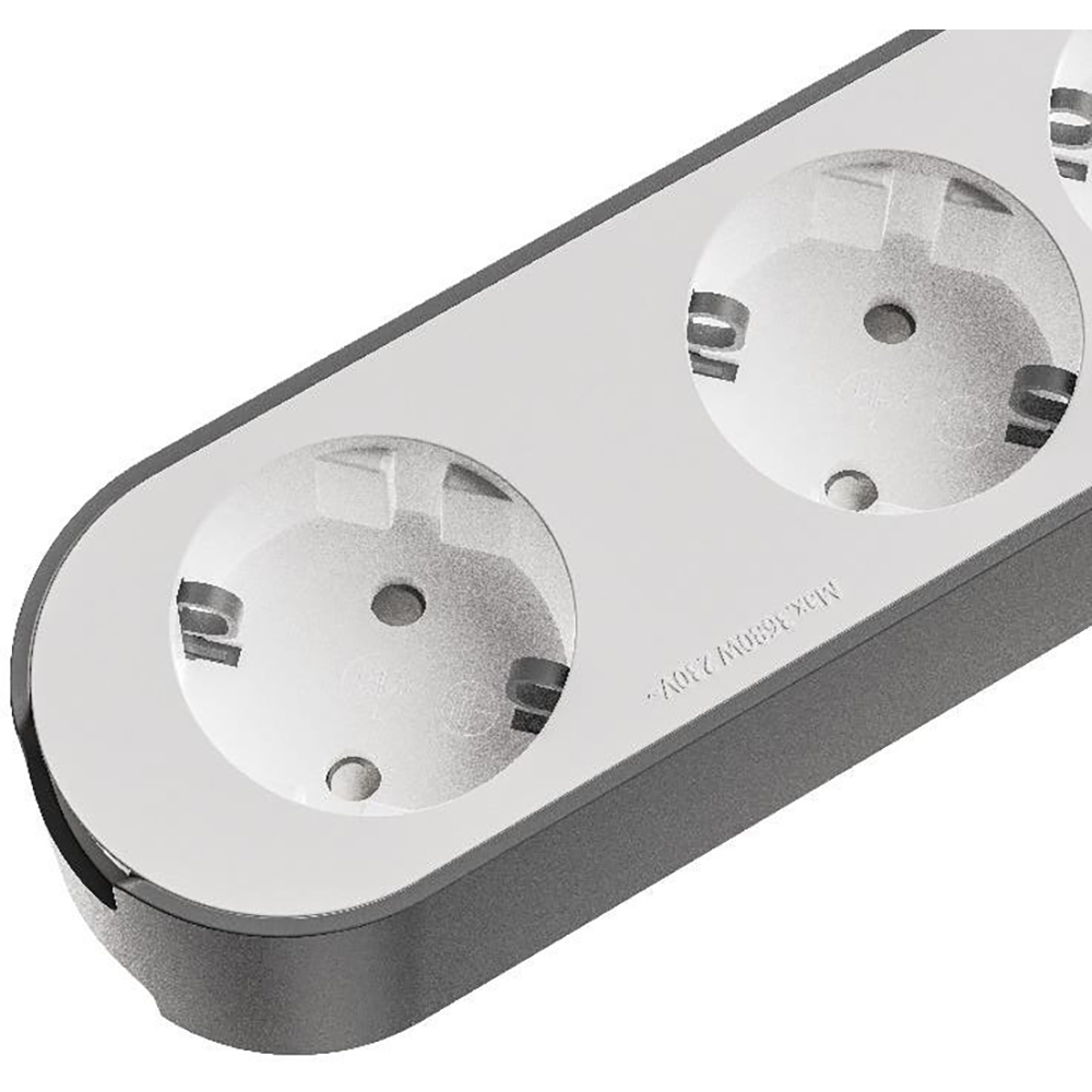 Prelungitor JACOBSEN, 5 prize Schuko, 1.5 m, 1.5 mm, alb/gri