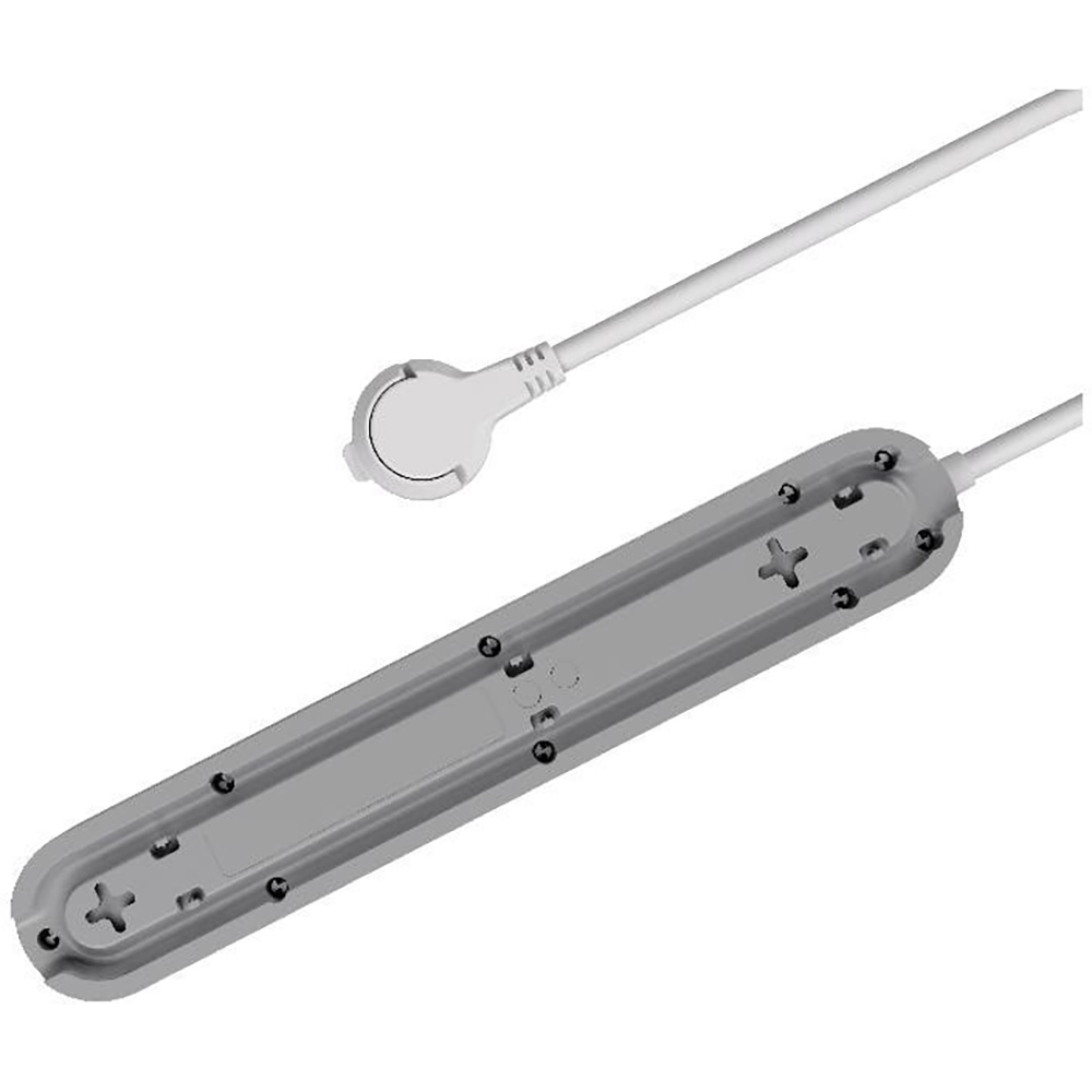 Prelungitor JACOBSEN, 5 prize Schuko, 1.5 m, 1.5 mm, alb/gri