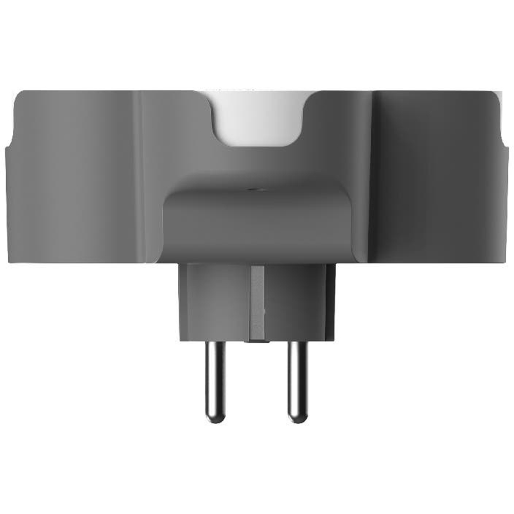 Adaptor priza Jacobsen, 3 prize, 16A, alb-gri